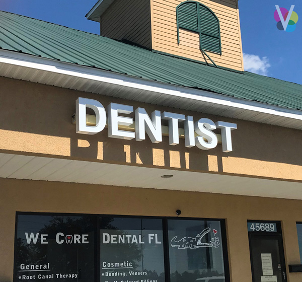 Dentist Channel Letters Custom Made by Visual Signs in Orlando, Florida