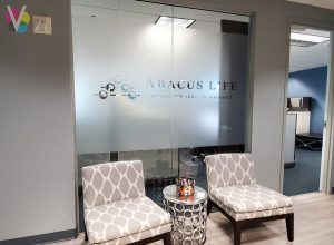 Abacuse Life window vinyl graphics in Orlando by Visual Signs & Graphics