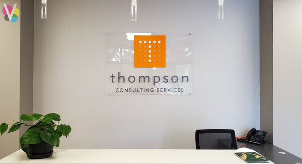 Thompson Custom Lobby Signs in Orlando by Visual Signs & Graphics